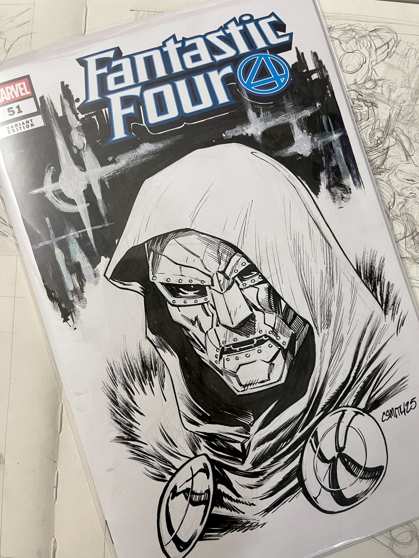 Dr Doom - Fantastic Four #51 Sketch Cover