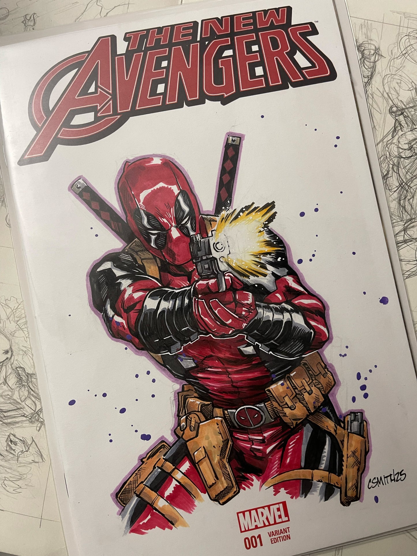 Deadpool - New Avengers #1 Sketch Cover