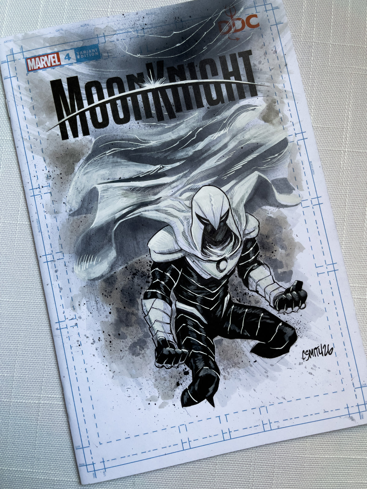 Moon Knight Sketch Cover 1:1 by Cory Smith